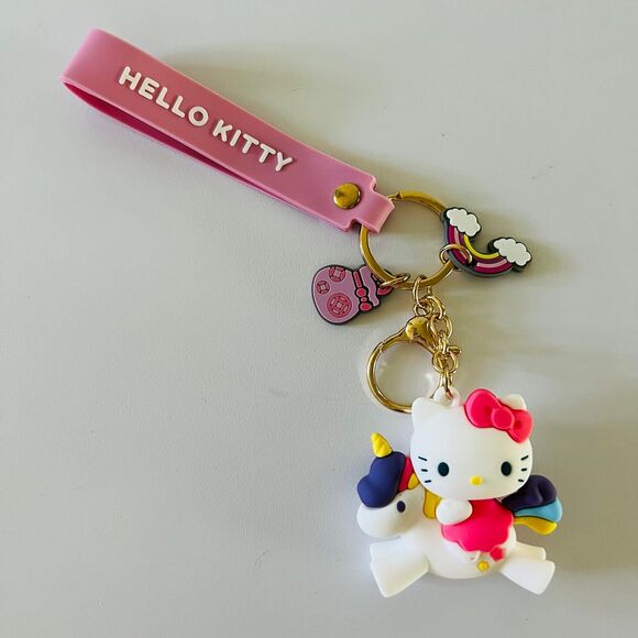 HELLO KITTY Keychain Keyring Key Fob Holder Bag Charm Accessories - Picture 1 of 3